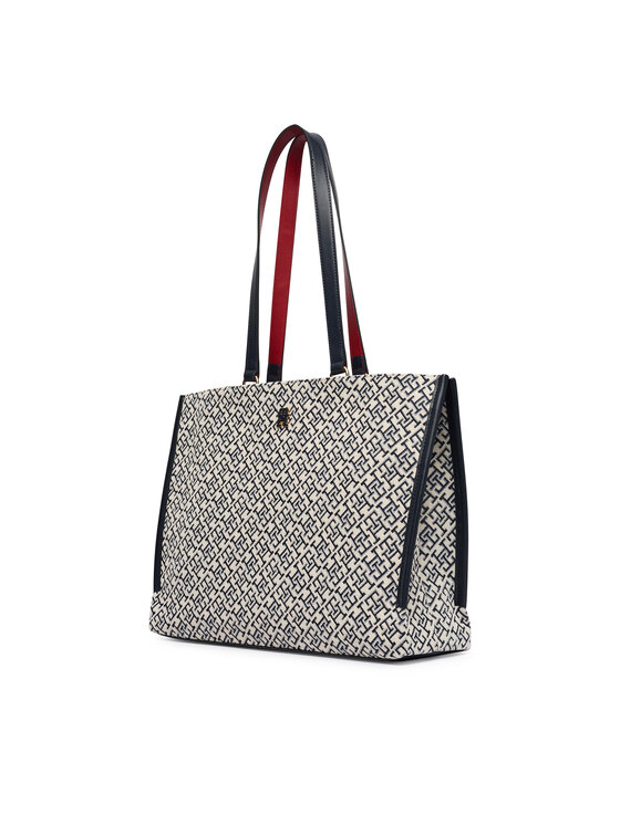 Tommy Hilfiger Tommy Hilfiger Torbica Th Jacquard Tote AW0AW19009 Plava