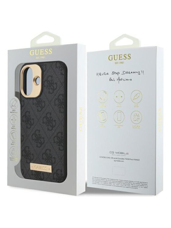 Guess Guess Etui na telefon iPhone 16 Plus Czarny