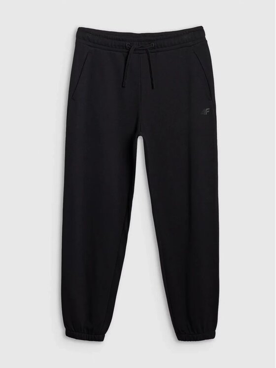 4F 4F Παντελόνι φόρμας 4FWAW26TTROM2321-20S Μαύρο Regular Fit