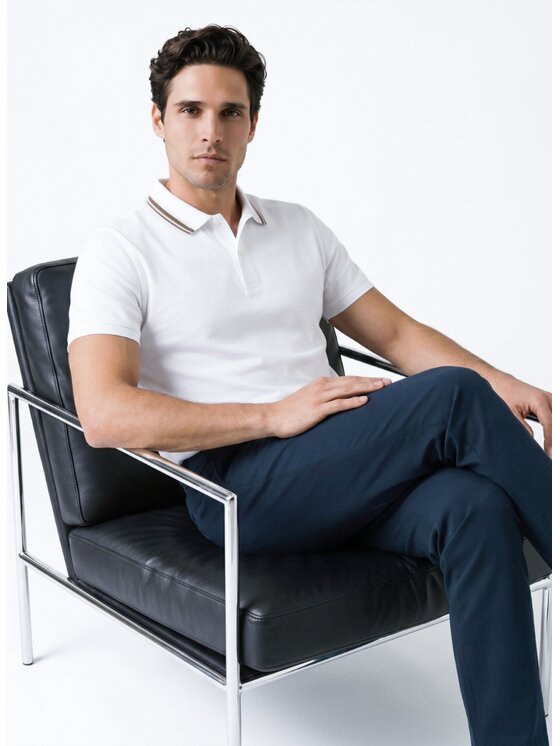 Pako Lorente Pako Lorente Polo P26WF-TX-004 Biały Regular Fit
