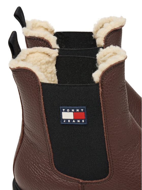 Tommy Jeans Tommy Jeans Jātnieku stila puszābaki Tjw Chelsea Boot Wl EN0EN02826 Brūns
