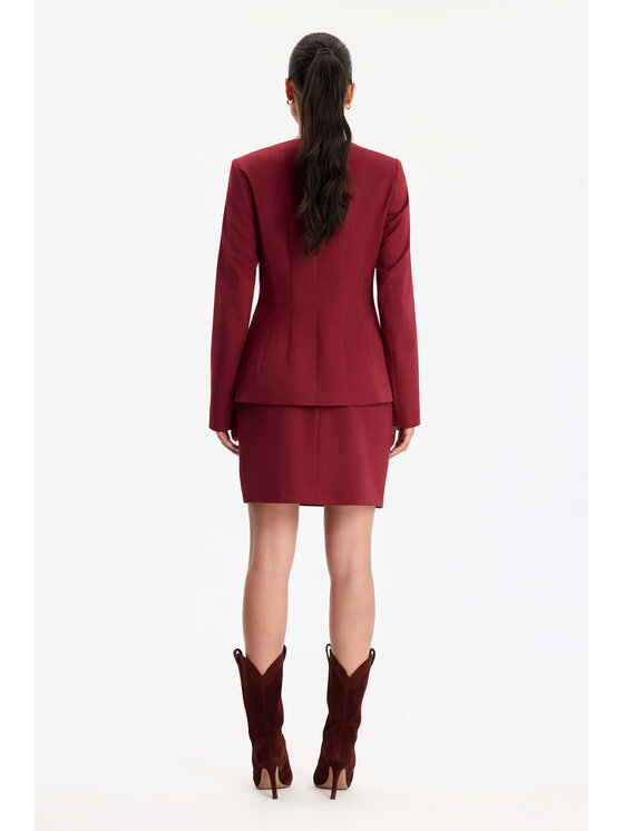 BENU BENU Marynarka jednorzędowa Bordowy Slim Fit