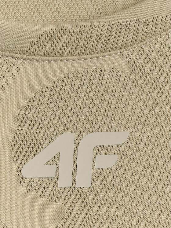 4F 4F Koszulka techniczna ATHLETIC Beżowy Regular Fit