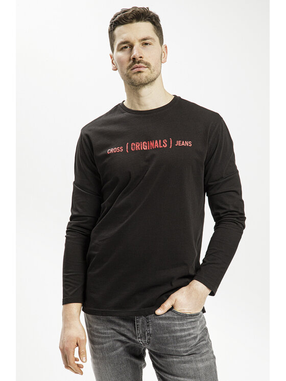 Cross Jeans Cross Jeans Longsleeve 15930-020 Czarny Regular Fit