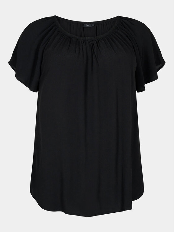 Zizzi Zizzi Bluzka V00040S Czarny Loose Fit