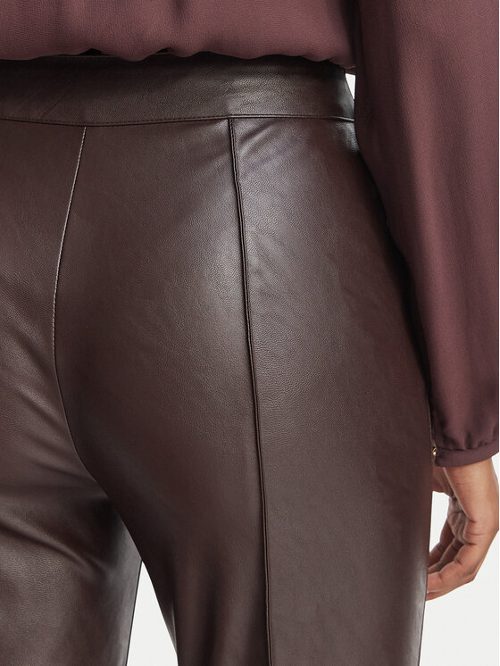 Elisabetta Franchi Elisabetta Franchi Шкіряні штани PA-188-66E2-V350 Темно-коричневий Regular Fit