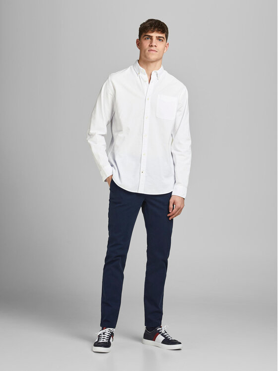 Jack&Jones Jack&Jones Marškiniai 12182486 Balta Slim Fit