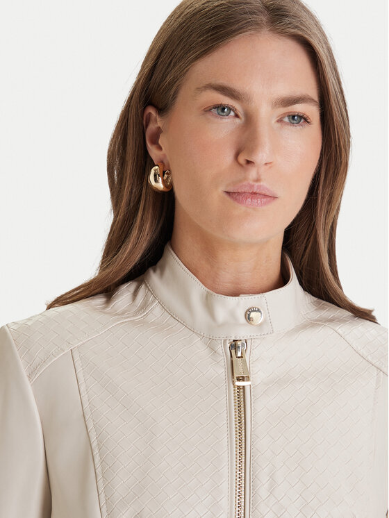 Guess Guess Geacă din imitație de piele W6RL52 WL850 Écru Regular Fit