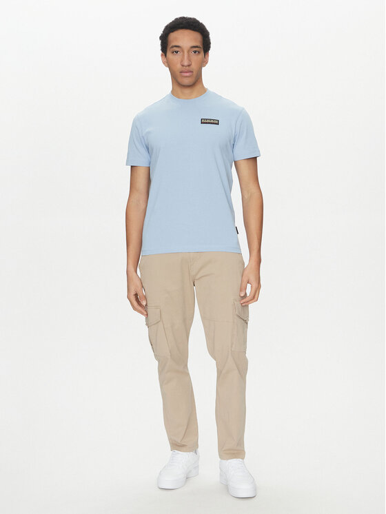 Napapijri Napapijri T-Shirt Iaato NP0A4HFZ Błękitny Regular Fit
