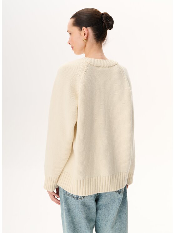 LEBRAND LEBRAND Sweter Farren Beżowy jasny Regular Fit