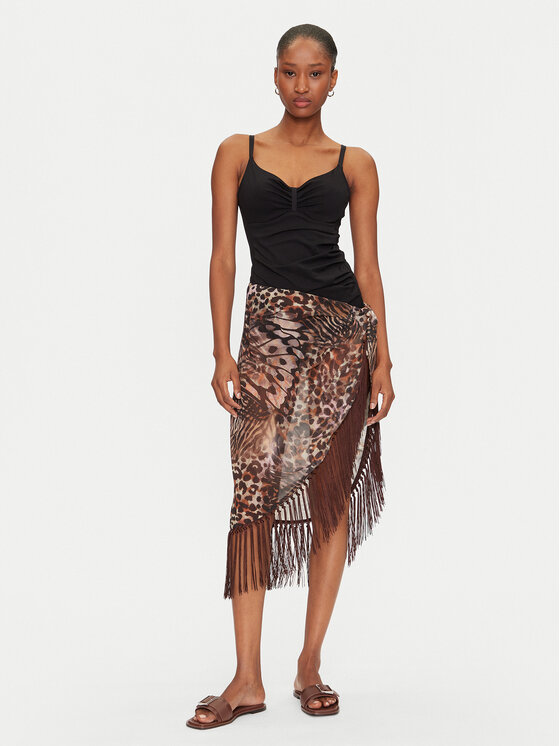Guess Guess Midi szoknya E5GZ01 WH4T2 Barna Regular Fit