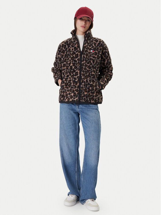 Tommy Jeans Tommy Jeans Fleecejacke DW0DW21596 Braun Regular Fit