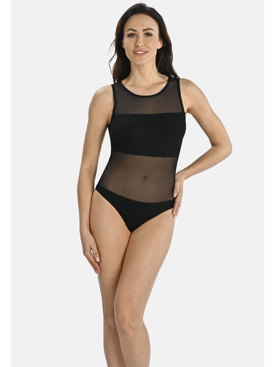 Teyli Teyli Body damskie Clara Czarny Regular Fit