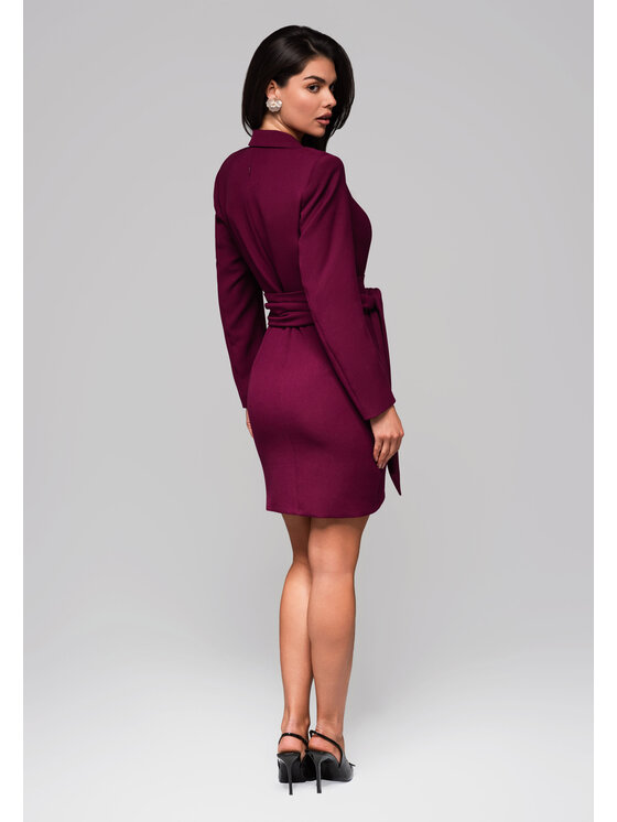 Ombre Ombre Sukienka wieczorowa LA-OM-DLR166 Bordowy Slim Fit