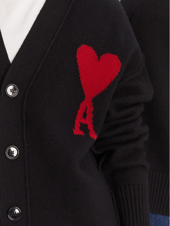 AMI PARIS AMI PARIS Cardigan BFUKC006.018 Nero Regular Fit