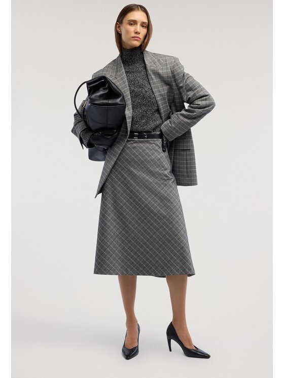 Trussardi Trussardi Spódnica midi 1004A000696N0CG Szary A-Line Fit