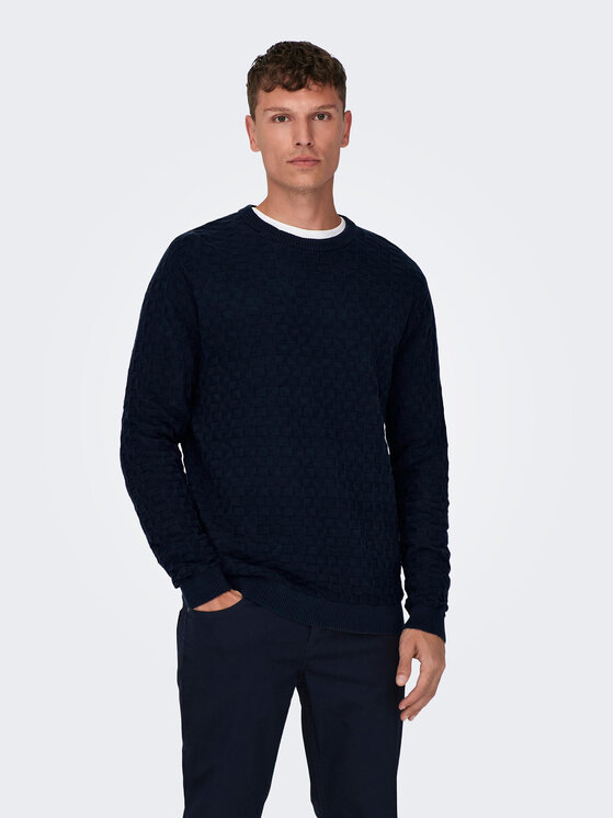 Only & Sons Sveter 22026559 Tmavomodrá Regular Fit