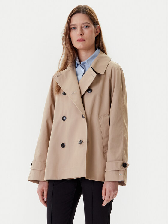 Tommy Hilfiger Tommy Hilfiger Trench WW0WW45618 Bej Regular Fit