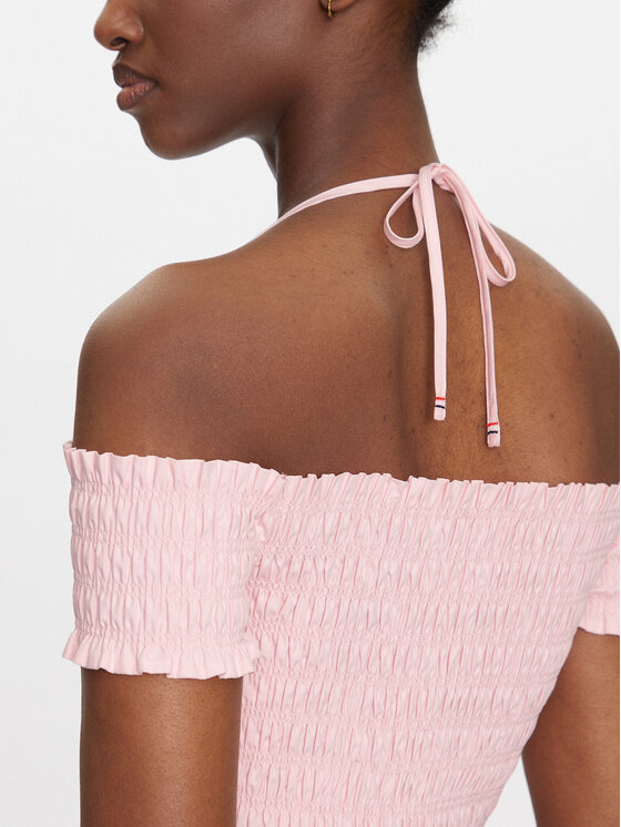 Tommy Jeans Tommy Jeans Sommerkleid DW0DW20343 Rosa Slim Fit