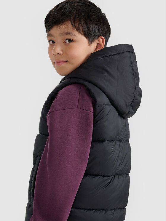 4F 4F Kamizelka OUTERWEAR Czarny Regular Fit