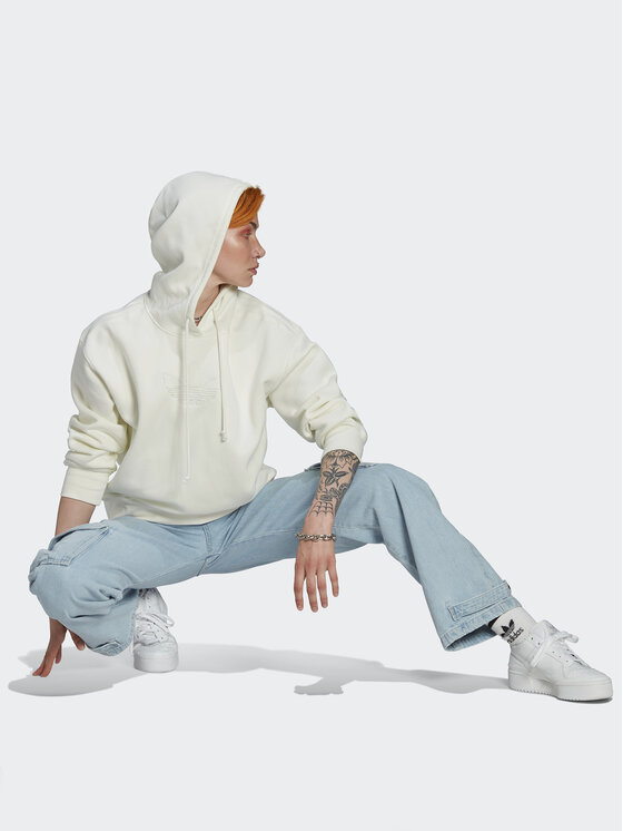 adidas adidas Bluza Trefoil Graphic Embroidery HM1636 Beżowy Loose Fit