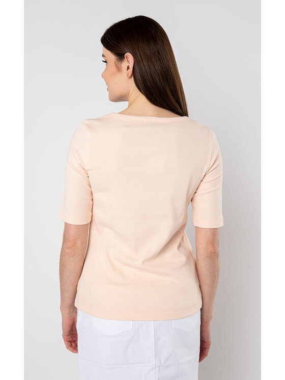 QUIOSQUE QUIOSQUE Blúzka PORCELAIN DYE T-SHIRT 0323 04 Ružová Regular Fit