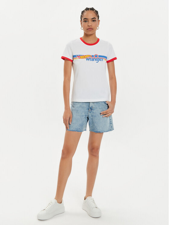 Wrangler Wrangler T-shirt Hot Wheels 112357911 Bijela Slim Fit