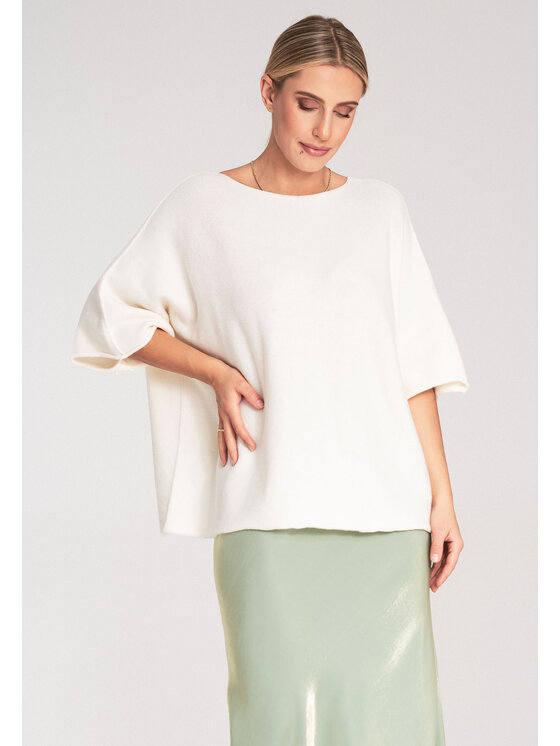 FIGL FIGL Sveter M1102 Biela Oversize