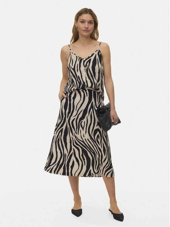 Vero Moda Vero Moda Midi suknja Mymilo 10340419 Crna Regular Fit