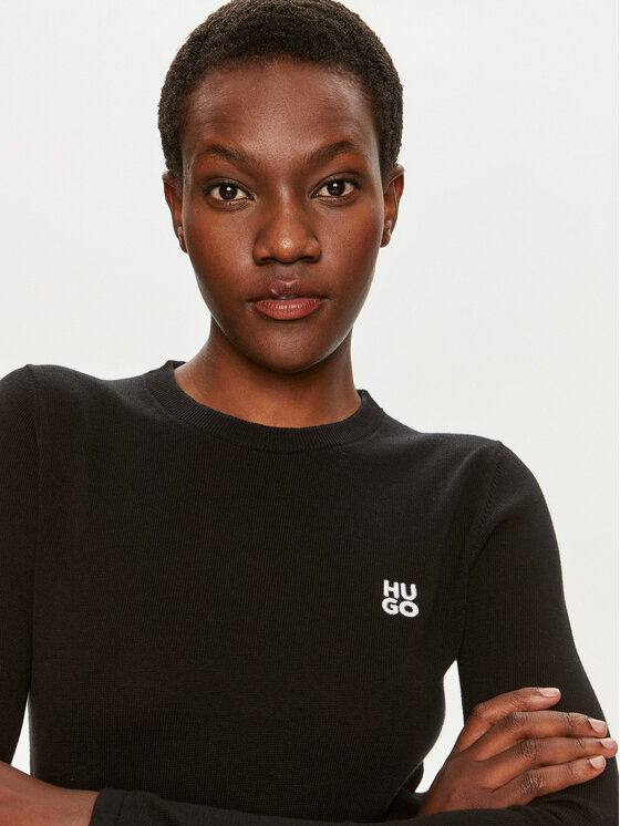 HUGO Hugo Sweater Scallia 50514296 Fekete Slim Fit