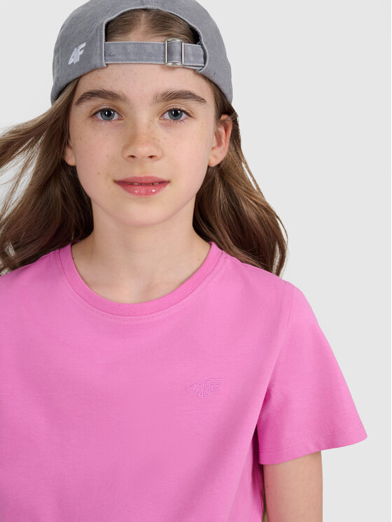 4F 4F T-Shirt BASIC+ Różowy Regular Fit