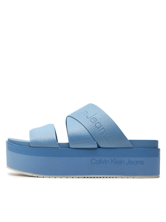 Calvin Klein Jeans Calvin Klein Jeans Παντόφλες Flatform Sandal Webbing In Mr YW0YW01361 Μπλε