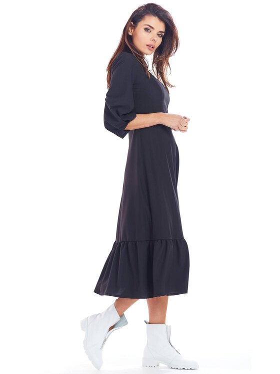 Awama Awama Každodenné šaty A345 Čierna Basic Fit
