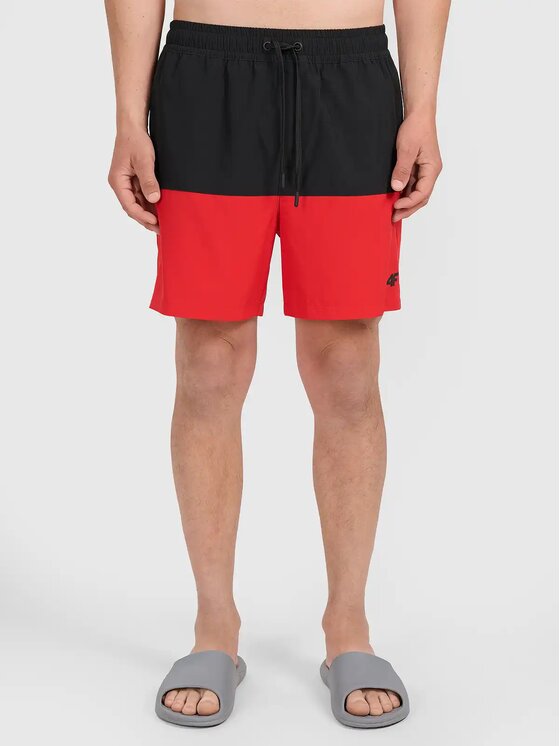 4F 4F Plavecké šortky 4FWSS26UBDSM189-62S Červená Regular Fit