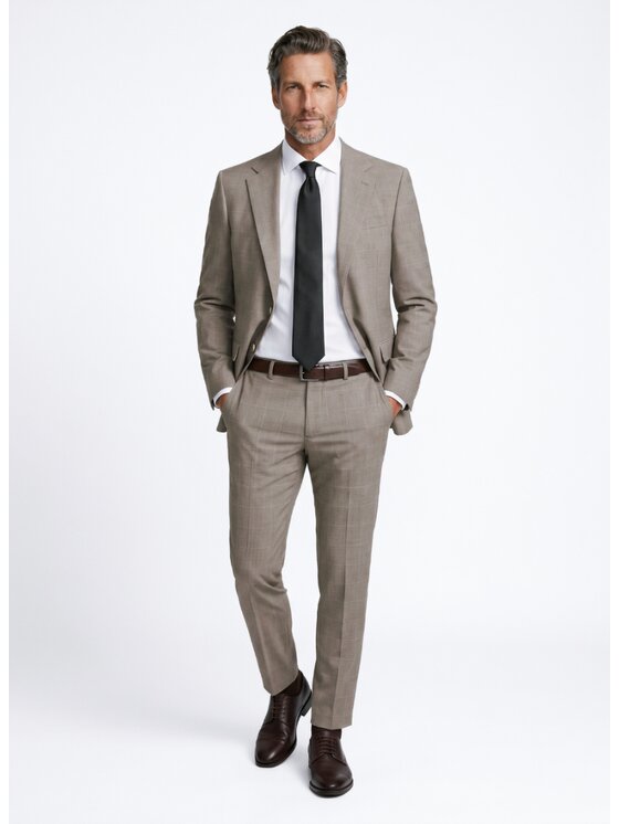 Pako Lorente Pako Lorente Spodnie garniturowe P26WF-6G-009 Beżowy Slim Fit
