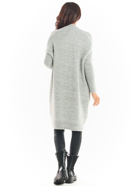 Awama Awama Sweter A395 Szary Basic Fit