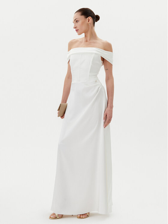 Rinascimento Rinascimento Vakarinė suknelė CFC0123802003 Balta Regular Fit