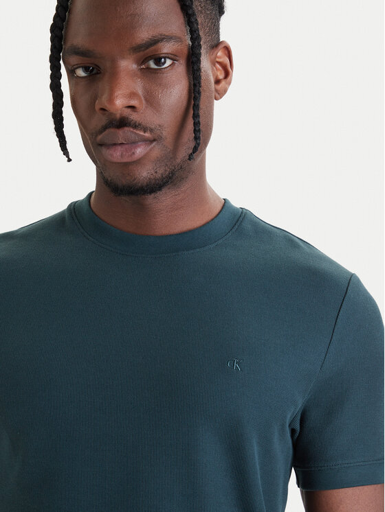 Calvin Klein Jeans Calvin Klein Jeans T-shirt Micro Waffle LV04RF206G Verde Slim Fit