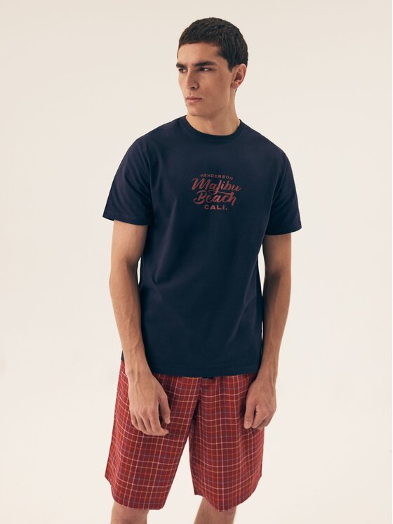 Henderson Henderson Piżama 42622 Granatowy Regular Fit