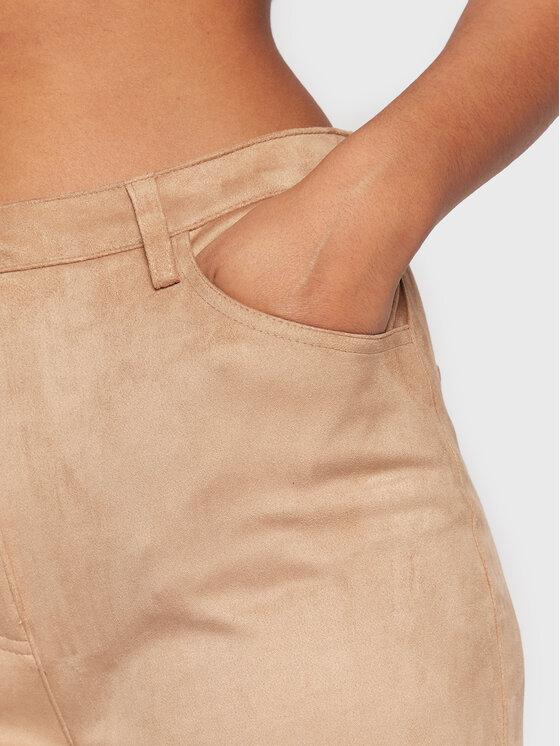 Guess Guess Spodnie materiałowe Kelly W3RA0M WE0L0 Beżowy Straight Fit
