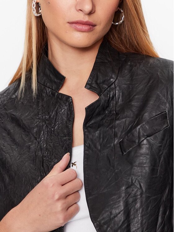 Zadig&Voltaire Zadig&Voltaire Kurtka skórzana RWBL00019 Czarny Regular Fit