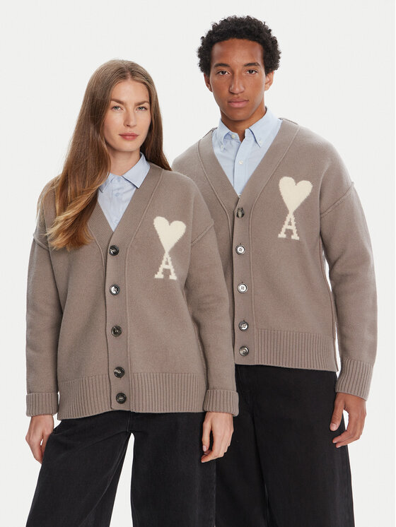 AMI Paris AMI Paris Kardigan UKC090.KN0090 Šedá Relaxed Fit