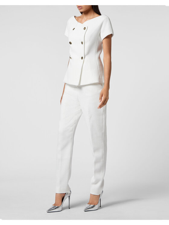 PHILIPP PLEIN PHILIPP PLEIN Marynarka 4655 Beżowy Loose Fit