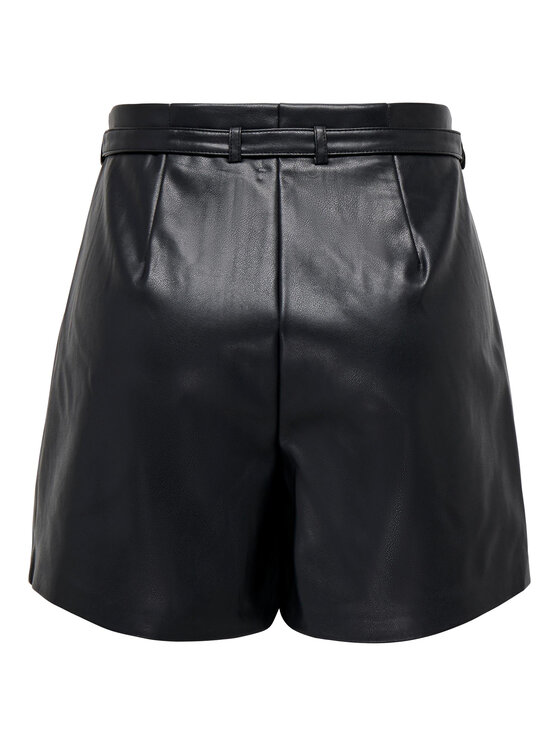 ONLY ONLY Pantaloncini in similpelle Heidi 15275421 Nero Relaxed Fit