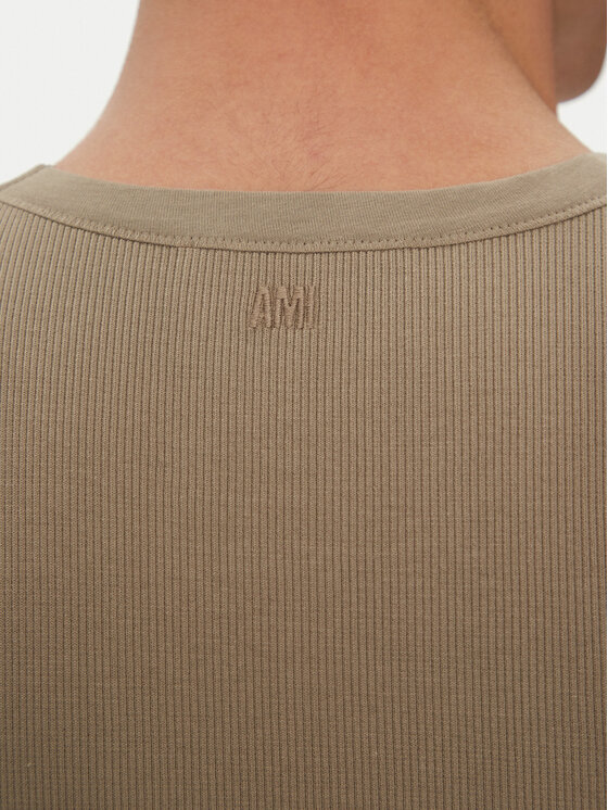 AMI PARIS AMI PARIS Majica brez rokavov HTK060.JE0117 Khaki Regular Fit