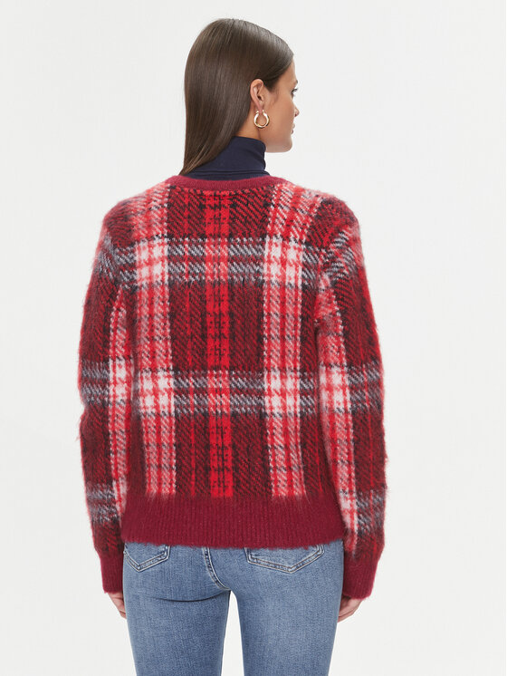 Tommy Hilfiger Tommy Hilfiger Cardigan Tartan WW0WW40129 Rosso Regular Fit