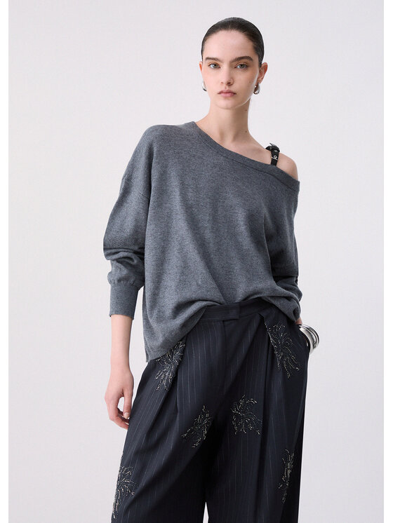 Liu Jo Liu Jo Sweter WF6392MA52S02050 Szary Regular Fit