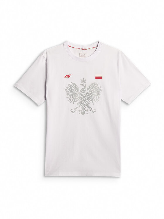 4F 4F T-Shirt STREFA KIBICA Biały Regular Fit