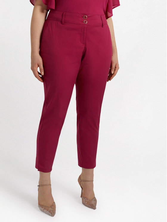 Fiorella Rubino Fiorella Rubino Spodnie materiałowe P114T004803N019 Bordowy Slim Fit