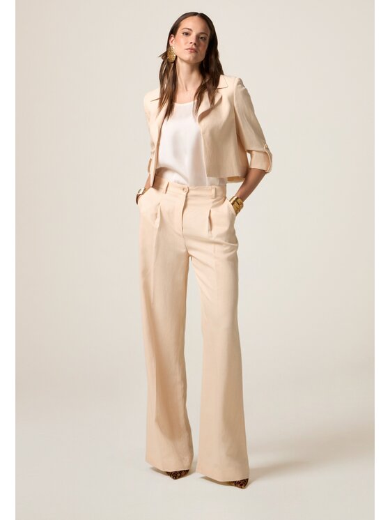Oltre Oltre Pantaloni di tessuto P086R008738N002 Écru Baggy Fit
